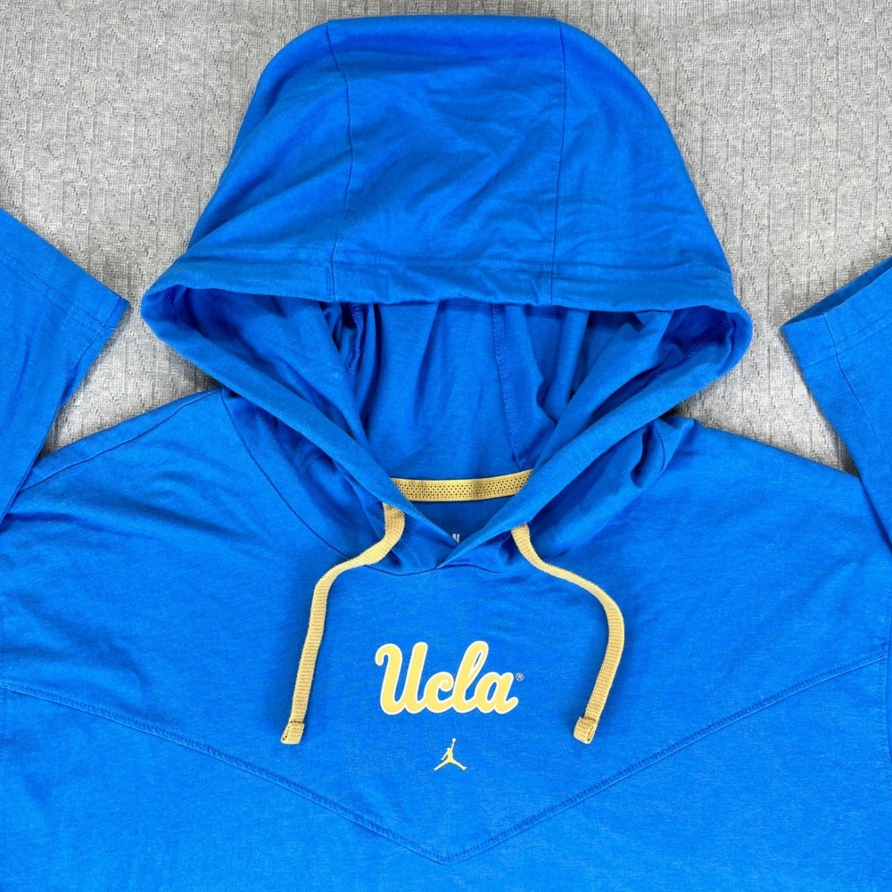 Michael Air Jordan UCLA Hoodie Men XL Blue Bruins Long Sleeve Hooded T-Shirt